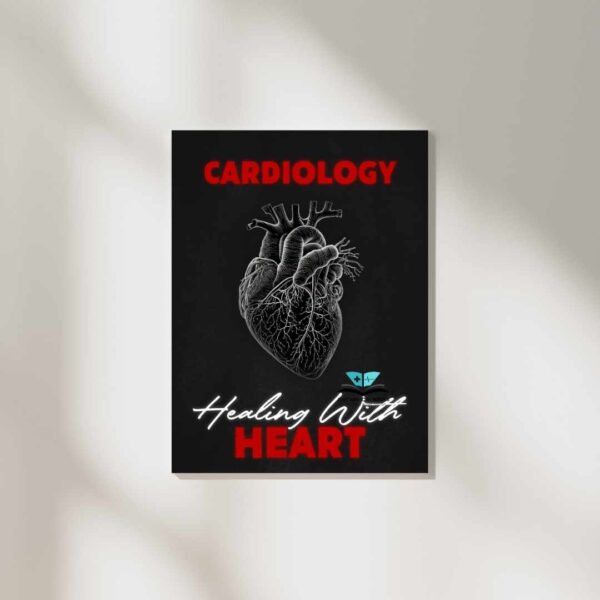 cardiology healing with heart wall poster for medical students.