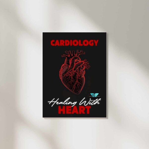 cardiology healing with heart wall poster for medical students.