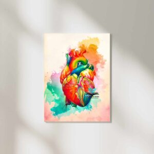 Colourful heart wall poster for medical students.