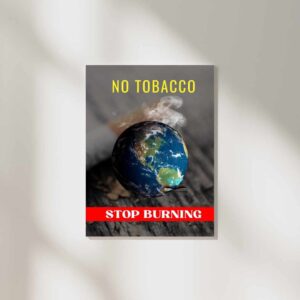 No tobacco stop burning wall poster for medical students.