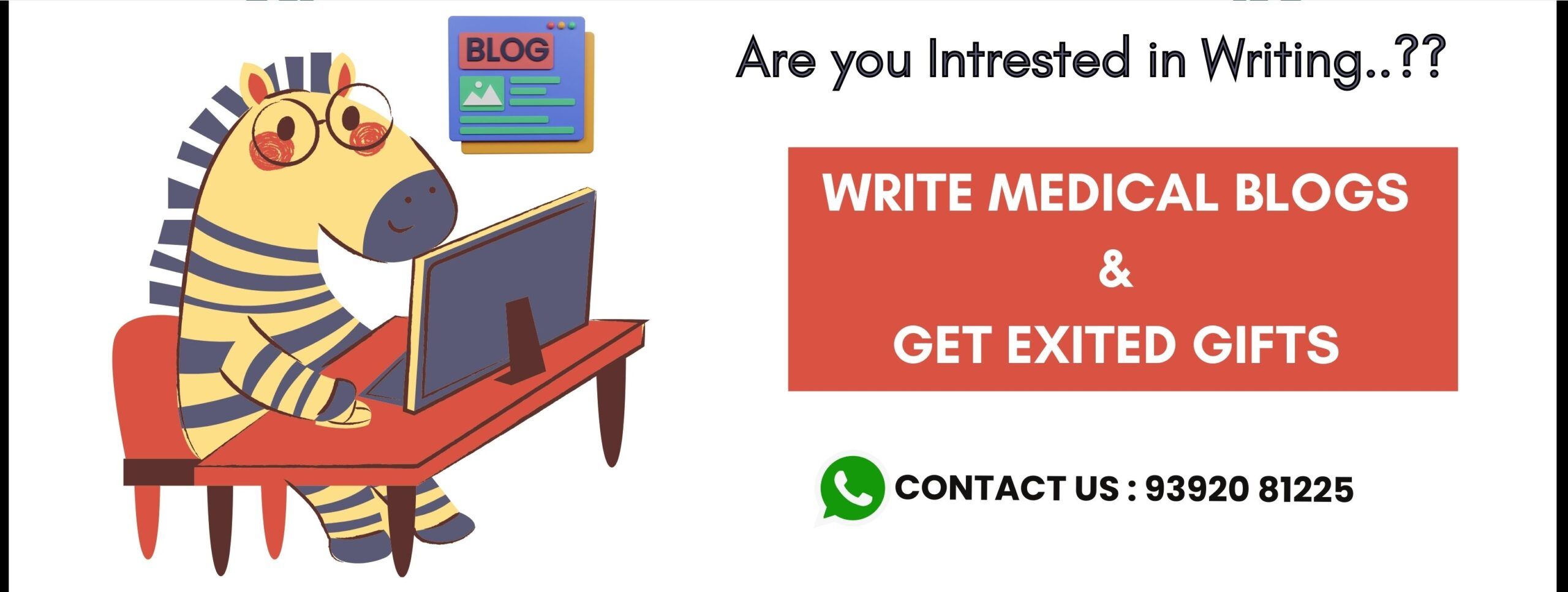 Are you Interested writing in Medical Blog Writing. Join with Just medical books and get exiting gifts for your blogs