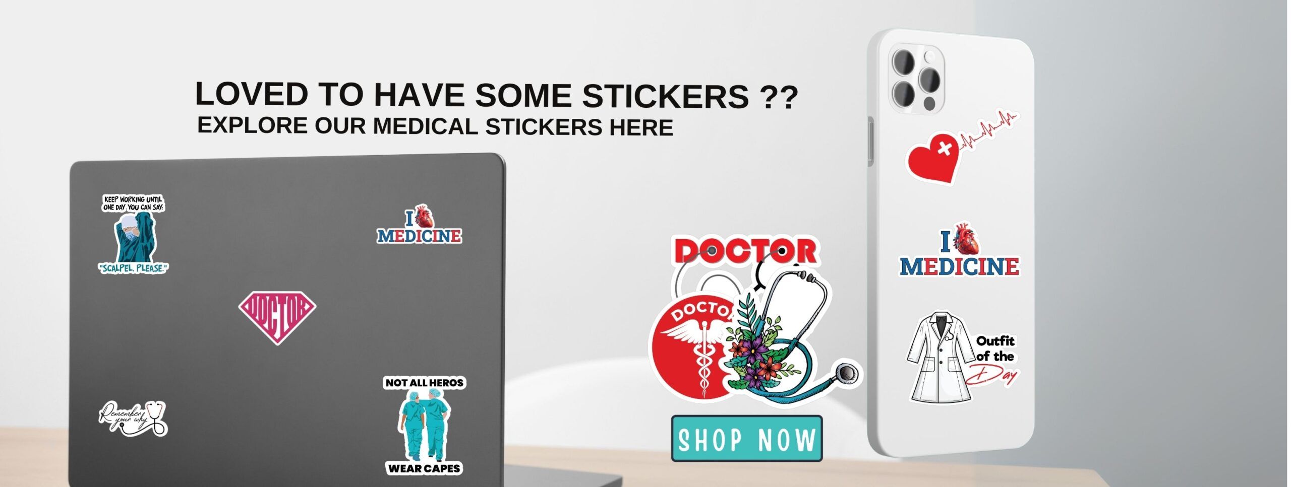 Stickers for Medical Students and Doctors. Get Stickers for your Phone and laptop with just medical books